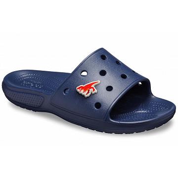 Crocs Classic Men's Slides Navy | Australia 1287DFMN